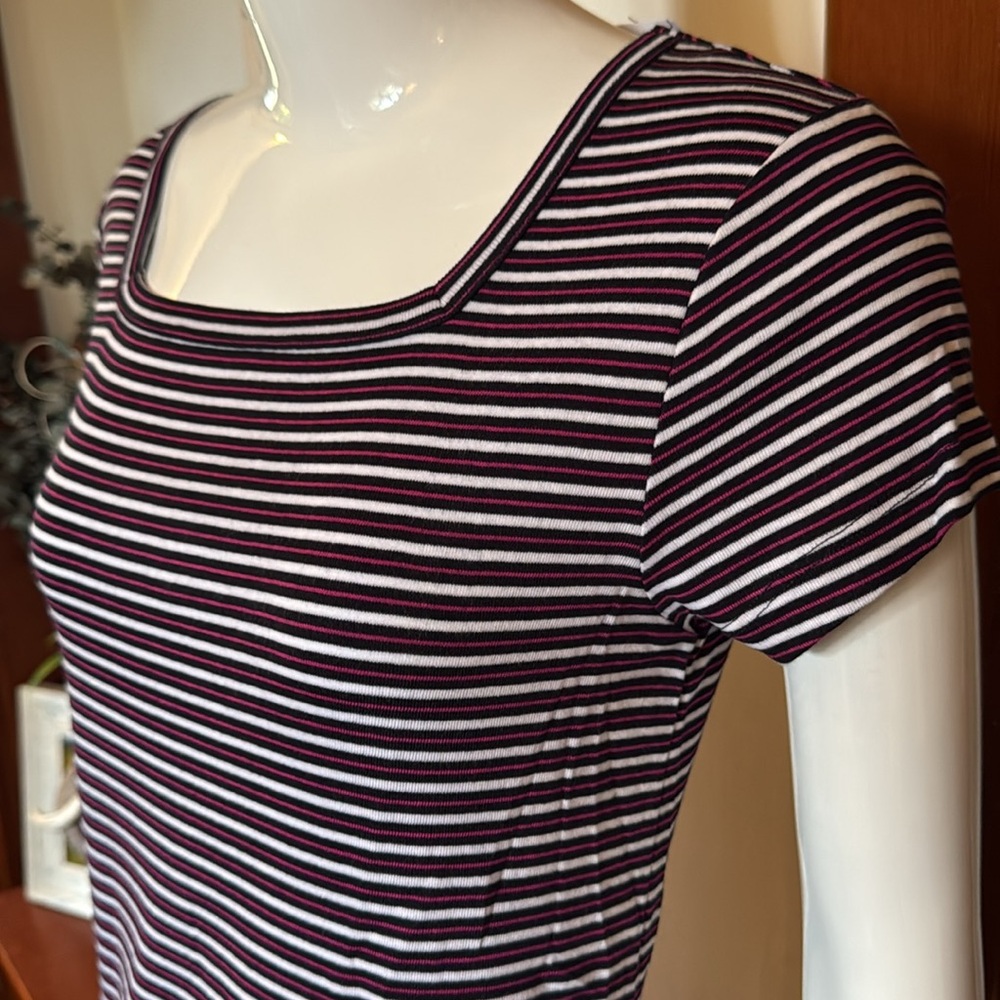NWT northern reflections size small cotton Striped Women's Top - Black and White